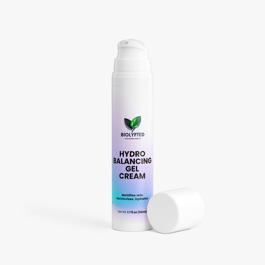 BIOLYFTED Hydro Balancing Gel Cream bottle on a white background
