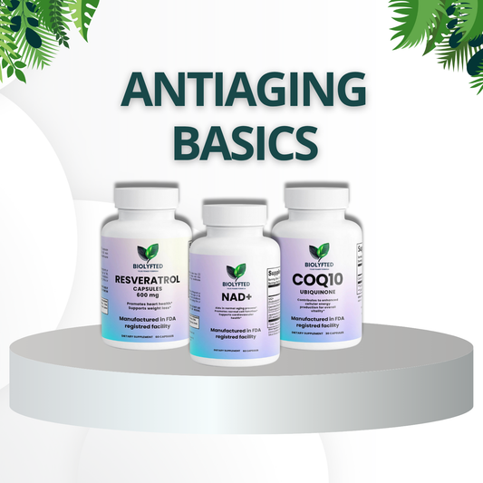 Favorece la energía celular, la salud cardiovascular y un envejecimiento saludable a diario con NAD+, CoQ10 y resveratrol. Un trío potente que te ayudará a sentirte fuerte, ágil y equilibrado a medida que envejeces.