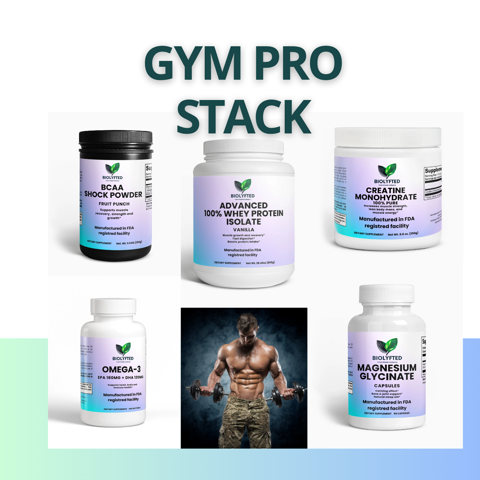 Mejora tu entrenamiento con Whey Protein, Creatina, BCAA, Omega-3 y Magnesio. Aumenta la fuerza, favorece la recuperación y mantén la resistencia para obtener ganancias consistentes.